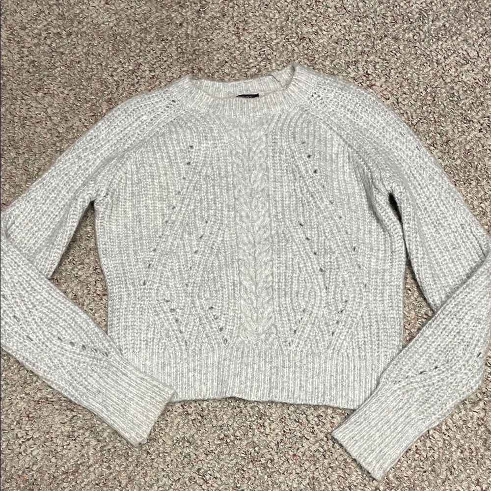Bardot Cozy Gray Cable Knit Sweater